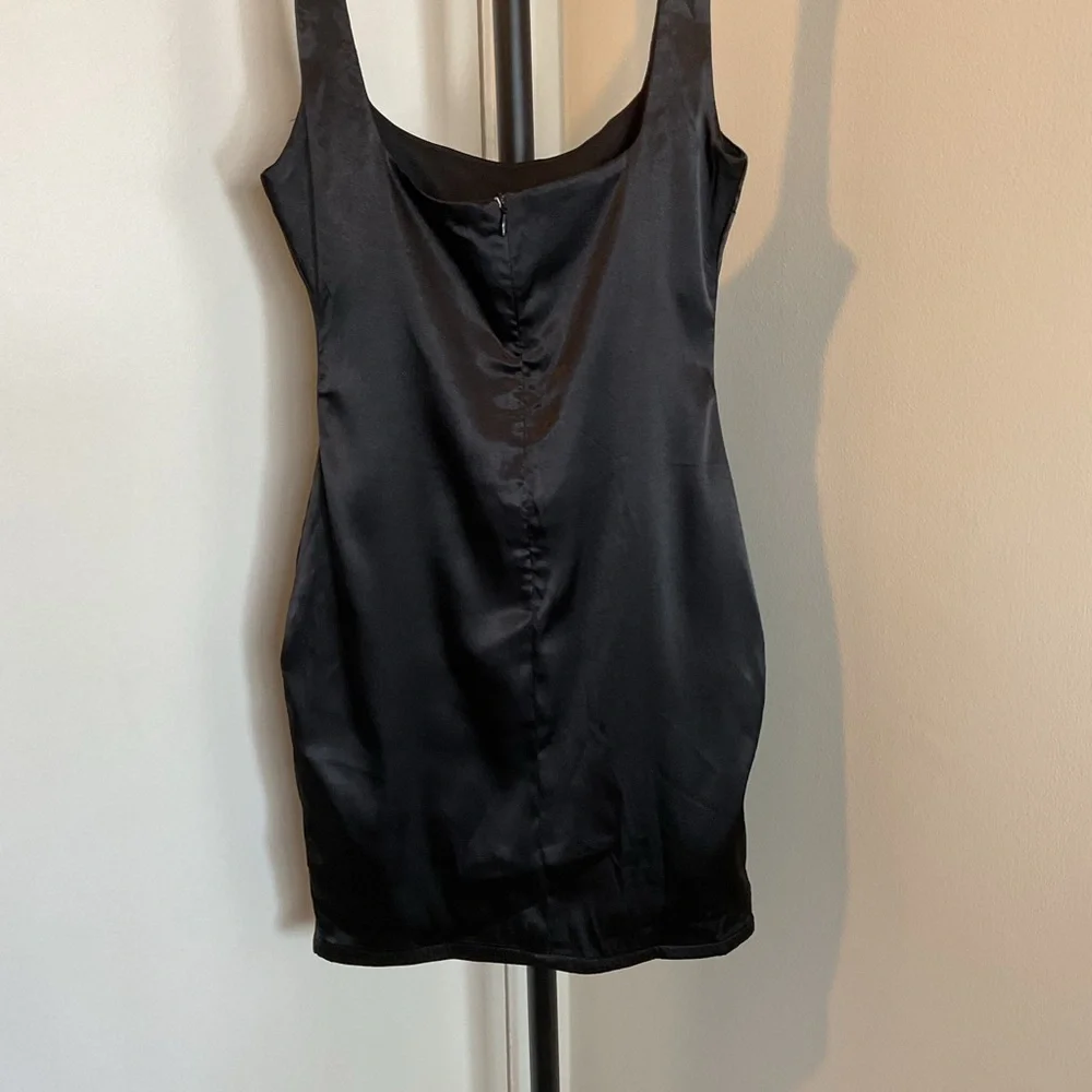 Source Unknown Black Bodycon Mini Dress Square Neck Sleeveless - Picture 8 of 8